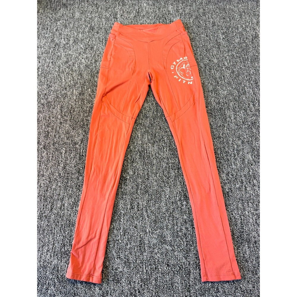 Gymshark Dry Moisture Management Leggings Womens Medium Coral Nylon Stretch
